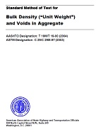 AASHTO T 19M/T 19-00 (2004) AASHTO T 19M/T 19-00 (2004)
