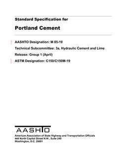 AASHTO M 85-19 AASHTO M 85-19