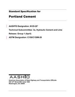 AASHTO M 85-20 AASHTO M 85-20