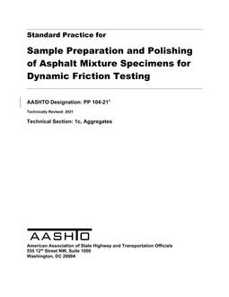 AASHTO PP 104 AASHTO PP 104