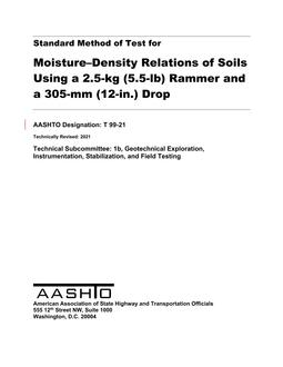 AASHTO T 99 AASHTO T 99