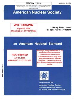 ANS 5.1-1979 (R1985) ANS 5.1-1979 (R1985)