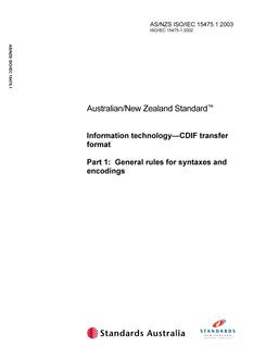 AS/NZS ISO/IEC 15475.1 AS/NZS ISO/IEC 15475.1