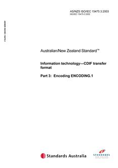 AS/NZS ISO/IEC 15475.3 AS/NZS ISO/IEC 15475.3