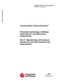 AS/NZS ISO/IEC 14143.5 AS/NZS ISO/IEC 14143.5