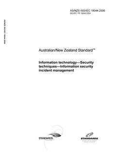 AS/NZS ISO/IEC 18044 AS/NZS ISO/IEC 18044
