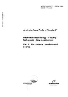 AS/NZS ISO/IEC 11770.4 AS/NZS ISO/IEC 11770.4