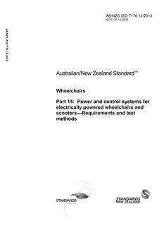 AS/NZS ISO 7176.14 AS/NZS ISO 7176.14
