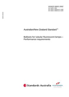 AS/NZS 60921 AS/NZS 60921