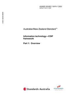 AS/NZS ISO/IEC 15474.1 AS/NZS ISO/IEC 15474.1