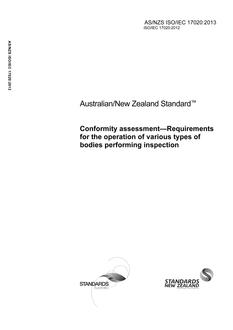 AS/NZS ISO/IEC 17020 AS/NZS ISO/IEC 17020