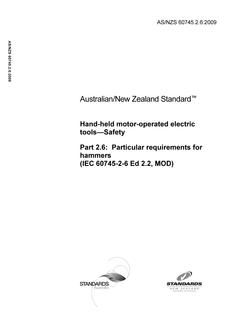 AS/NZS 60745.2.6:2009 AS/NZS 60745.2.6:2009