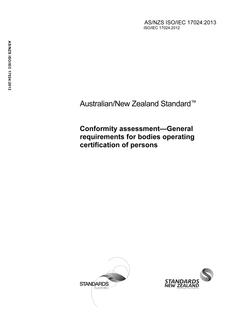 AS/NZS ISO/IEC 17024 AS/NZS ISO/IEC 17024