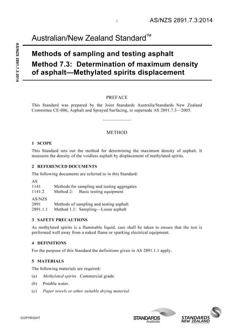 AS/NZS 2891.7.3 AS/NZS 2891.7.3