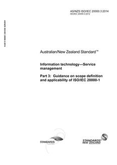 AS/NZS ISO/IEC 20000.3:2014 AS/NZS ISO/IEC 20000.3:2014