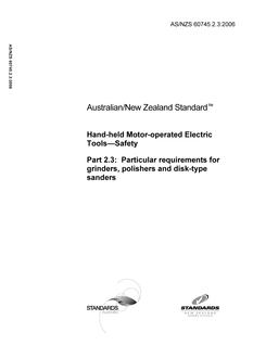 AS/NZS 60745.2.3:2006 AS/NZS 60745.2.3:2006
