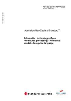 AS/NZS ISO/IEC 15414 AS/NZS ISO/IEC 15414