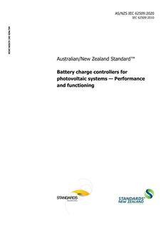 AS/NZS IEC 62509 AS/NZS IEC 62509