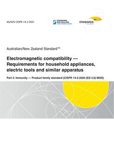 AS/NZS CISPR 14.2 AS/NZS CISPR 14.2
