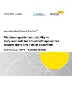 AS/NZS CISPR 14.1 AS/NZS CISPR 14.1