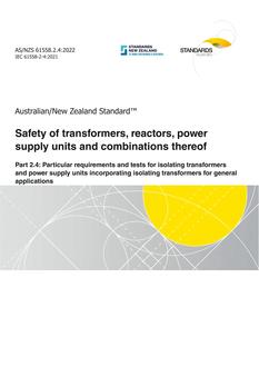 AS/NZS 61558.2.4 AS/NZS 61558.2.4