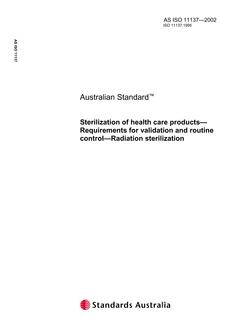 AS ISO 11137-2002 AS ISO 11137-2002