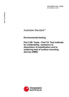 AS 60068.2.58 AS 60068.2.58