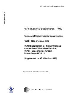 AS 1684.2 N1 N2 SUPP 5-1999 PDF