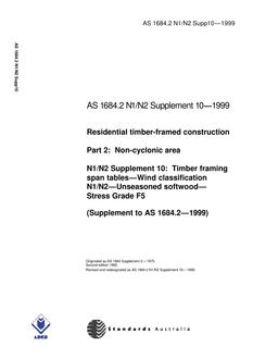 AS 1684.2 N1 N2 SUPP 10-1999 PDF