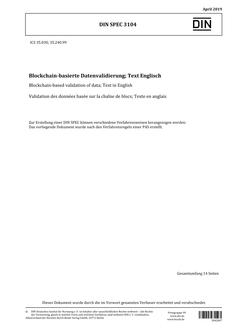 DIN SPEC 3104 DIN SPEC 3104