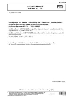 DIN CEN/TS 419221-6 DIN CEN/TS 419221-6