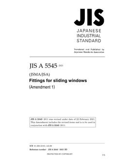 JIS A 5545:2011/AMENDMENT 1:2021 JIS A 5545:2011/AMENDMENT 1:2021