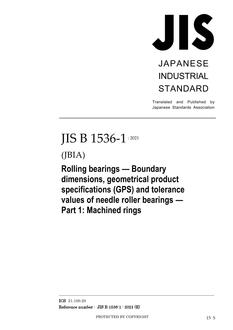 JIS B 1536-1 JIS B 1536-1