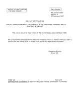 MIL MIL-C-63373 Notice 2 – Inactivation MIL MIL-C-63373 Notice 2 - Inactivation