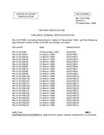 MIL MIL-S-20708/78F Notice 1 - Cancellation