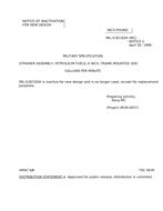 MIL MIL-S-82183A Notice 2 – Inactivation MIL MIL-S-82183A Notice 2 - Inactivation