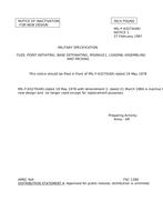 MIL MIL-F-63270 Notice 1 – Inactivation MIL MIL-F-63270 Notice 1 - Inactivation