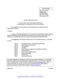 MIL MIL-DTL-15024G MIL MIL-DTL-15024G