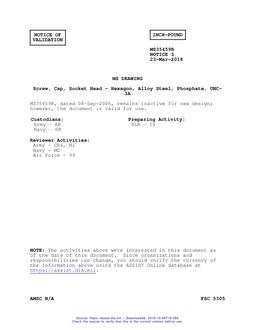 MIL MS35459B Notice 3 - Validation 3