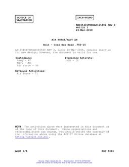 MIL AN105401THRUAN105500-3 Notice 3 – Validation 2 MIL AN105401THRUAN105500-3 Notice 3 - Validation 2