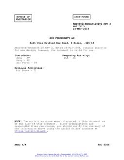 MIL AN108001THRUAN108100-3 Notice 3 - Validation 3