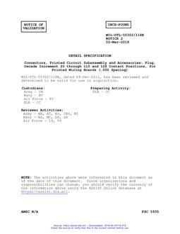 MIL MIL-DTL-55302/118E Notice 2 – Validation 2 MIL MIL-DTL-55302/118E Notice 2 - Validation 2
