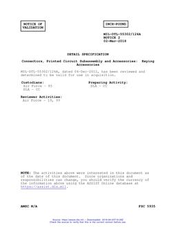 MIL MIL-DTL-55302/124A Notice 2 – Validation 2 MIL MIL-DTL-55302/124A Notice 2 - Validation 2