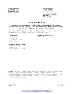 MIL MIL-DTL-83723/59D Notice 1 - Validation 1