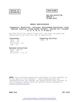MIL MIL-DTL-83723/75E Notice 1 - Validation 1