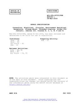 MIL MIL-DTL-83723/88E Notice 1 – Validation 1 MIL MIL-DTL-83723/88E Notice 1 - Validation 1