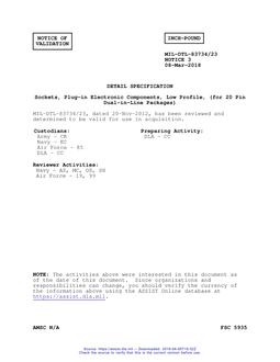 MIL MIL-DTL-83734/23 Notice 3 - Validation 3