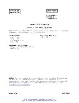 MIL MIL-L-3851E Notice 2 – Validation 1 MIL MIL-L-3851E Notice 2 - Validation 1