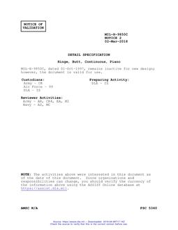 MIL MIL-H-9850C Notice 2 - Validation 1