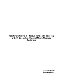 SAE USCAR10-3 SAE USCAR10-3